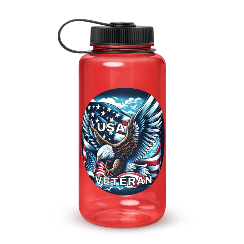 Stay Hydrated: US Veteran Wide Mouth Plastic Water Bottle