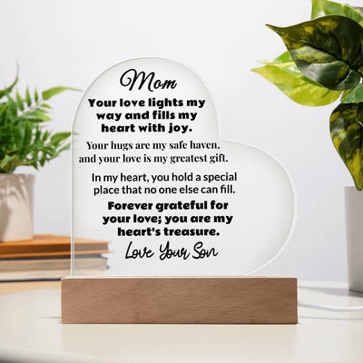 Acrylic Heart Plaque From Son To Mom