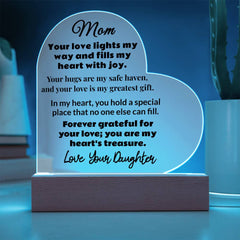 Acrylic Heart Plaque From Daughter To Mother