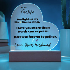 Acrylic Heart lovingly designed to show your better half just how much she means to you.