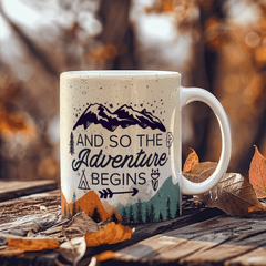 Outdoor Lovers Coffee Mug - And So The Adventure Begins