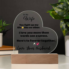 Acrylic Heart lovingly designed to show your better half just how much she means to you.