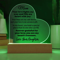 Acrylic Heart Plaque From Daughter To Mother